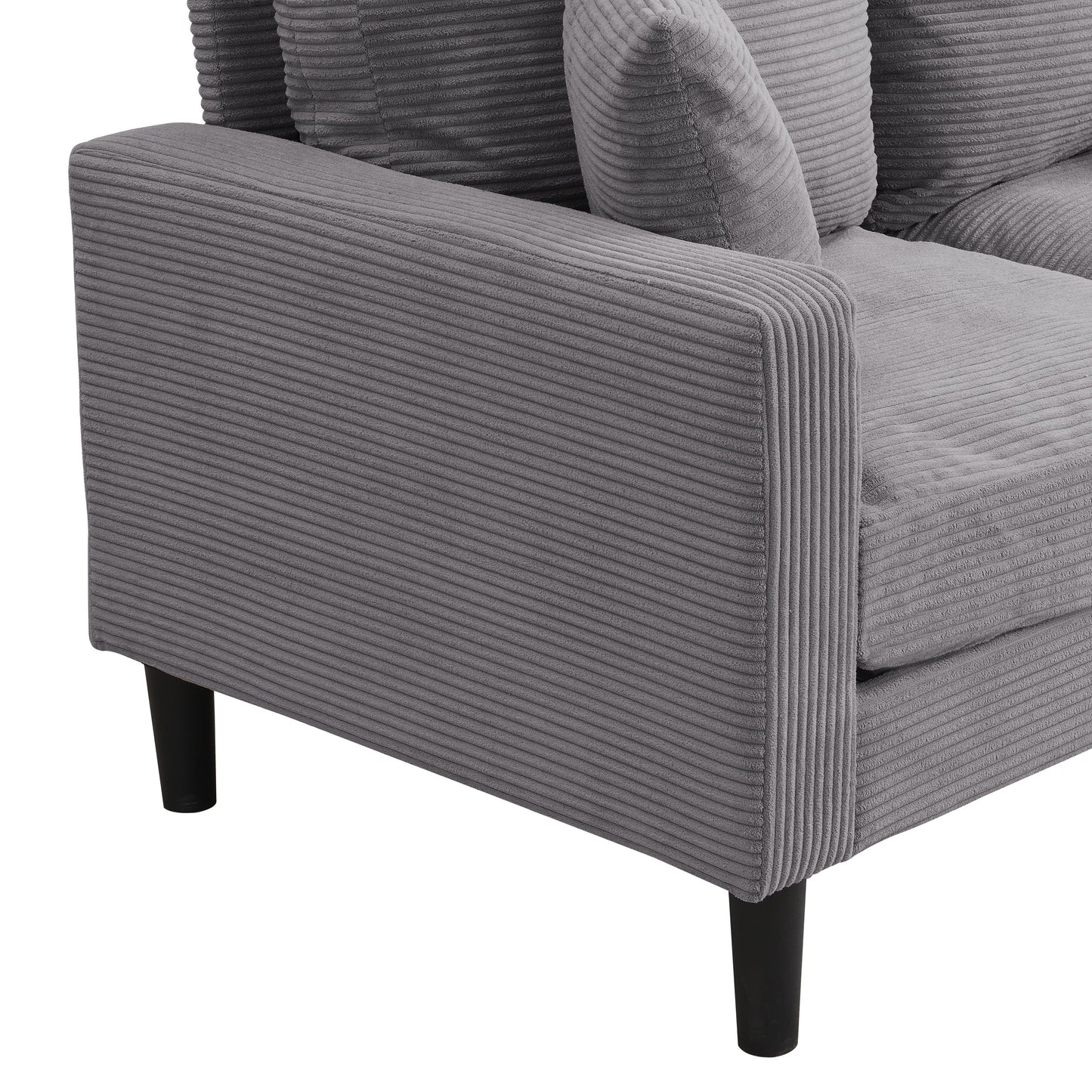 Modern Upholstered 2 Piece Sofa Set With 3 Seater And 2 Seater For Living Room - Light Gray