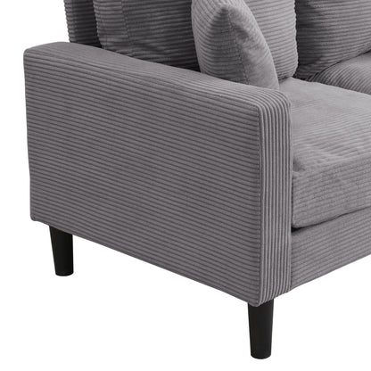 Modern Upholstered 2 Piece Sofa Set With 3 Seater And 2 Seater For Living Room - Light Gray