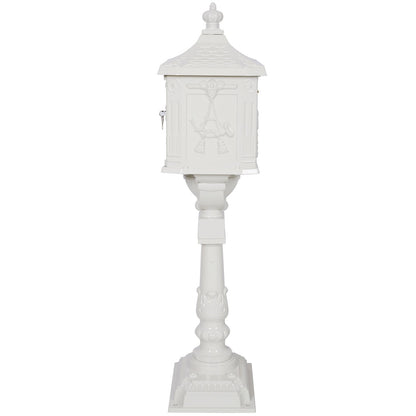 Cast Aluminum Mail Box, Postal Box, Mailbox - White