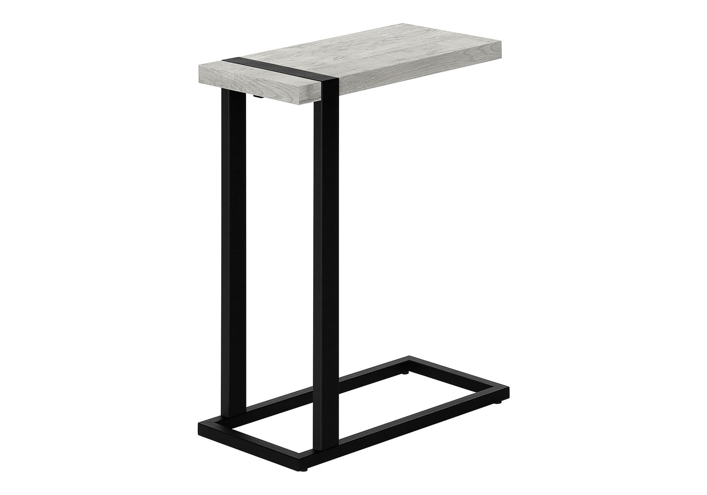 Accent Table, C - Shaped, Contemporary Convenient Design - Gray