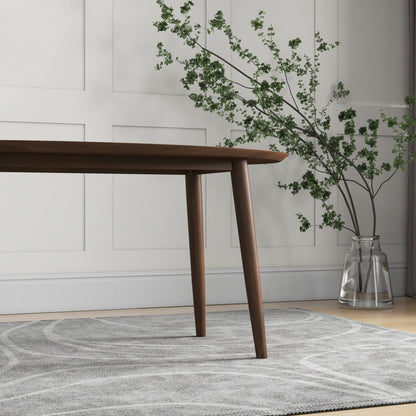 Ada - Mid-Century Modern Style Oval Dining Table - Brown