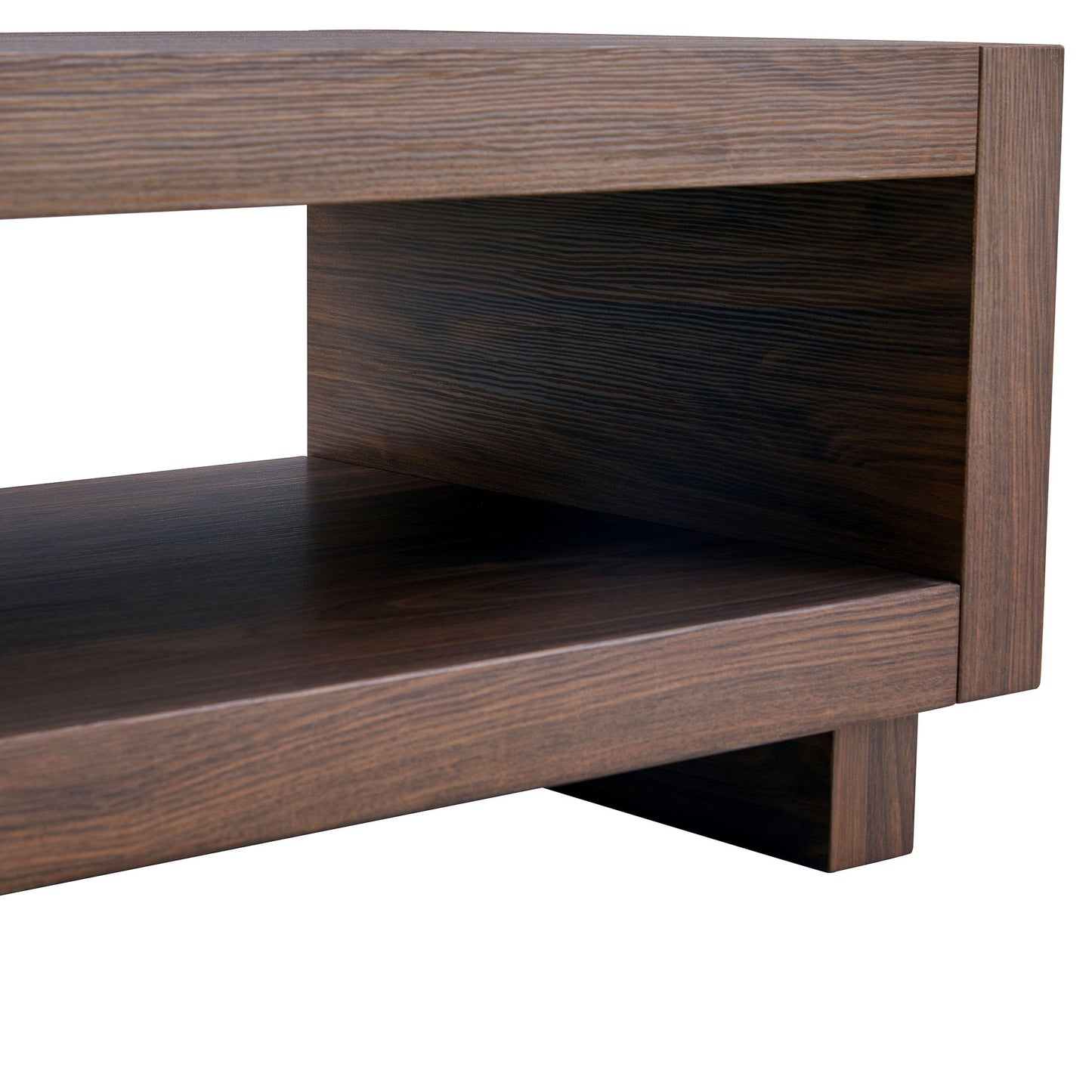 Modern Minimalist Rectangular Coffee Table Measuring Embodies The Simple Charm Of Mid Century Aesthetics, Adding A Touch Of Elegance To Your Living Room - Walnut