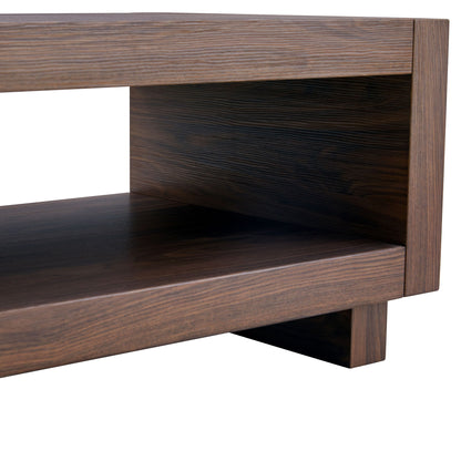 Modern Minimalist Rectangular Coffee Table Measuring Embodies The Simple Charm Of Mid Century Aesthetics, Adding A Touch Of Elegance To Your Living Room - Walnut
