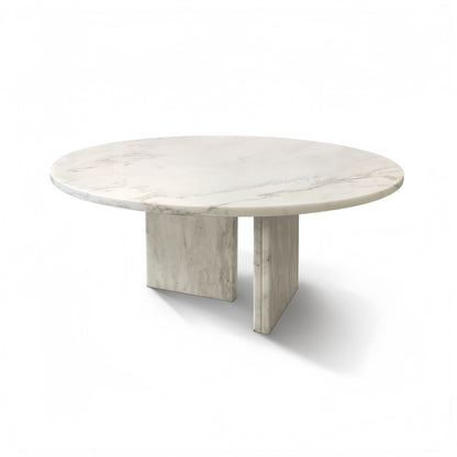 Luxury Marble Coffee Table Set Snow Mountain, Genuine Marble - White