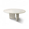Luxury Marble Coffee Table Set Snow Mountain, Genuine Marble - White