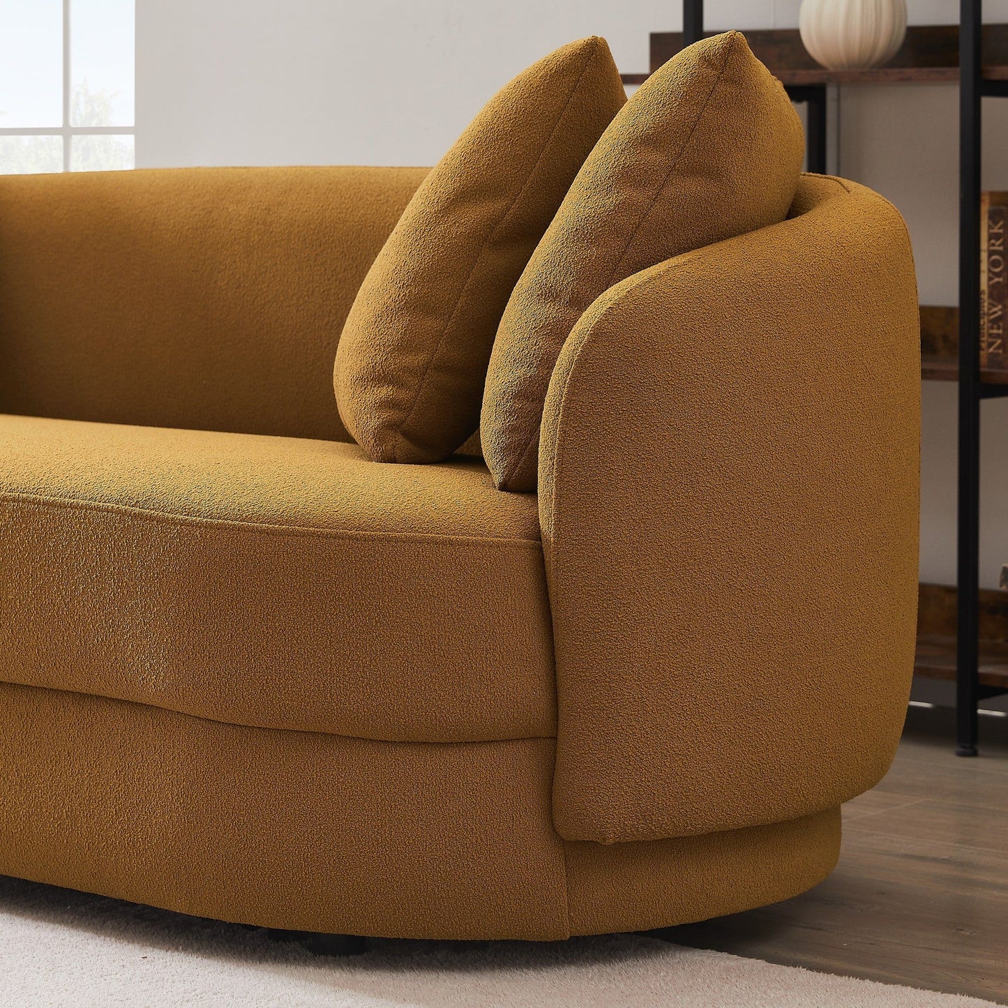 Dylan - Modern French Boucle Sofa - Dark Yellow