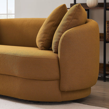 Dylan - Modern French Boucle Sofa - Dark Yellow