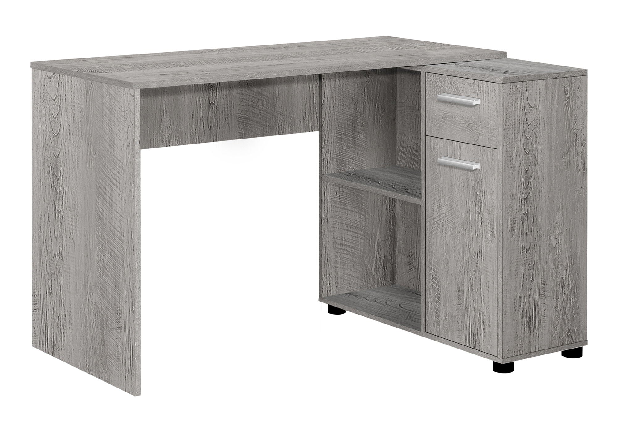 Computer Desk, Home Office, Corner, Storage Drawers, L Shape, Contemporary & Modern - Gray