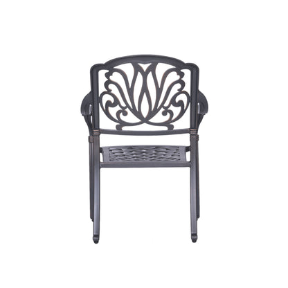 Patio Outdoor Aluminum Dining Armchair With Cushion (Set of 2) - Spectrum Sand