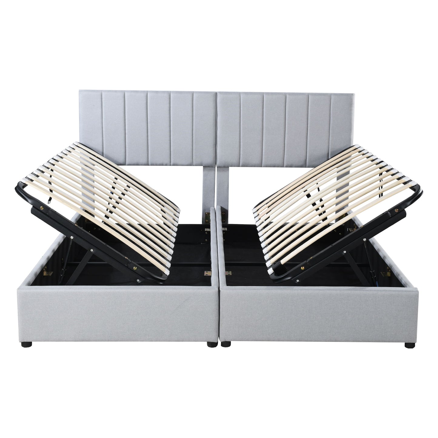 King Size Upholstered Platform Bed With A Hydraulic Storage System - Gray