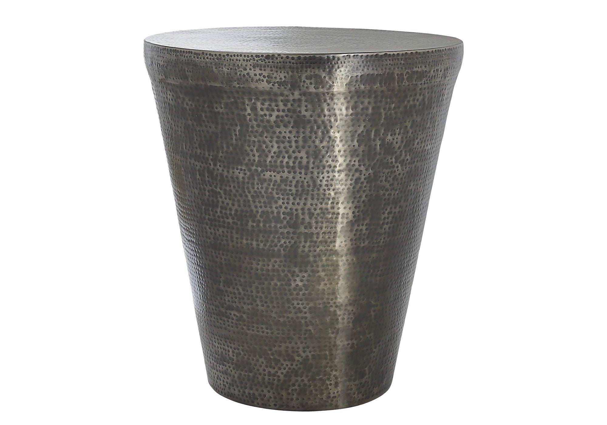 Drum Accent Side Table, Contemporary, Elegant Design - Silver