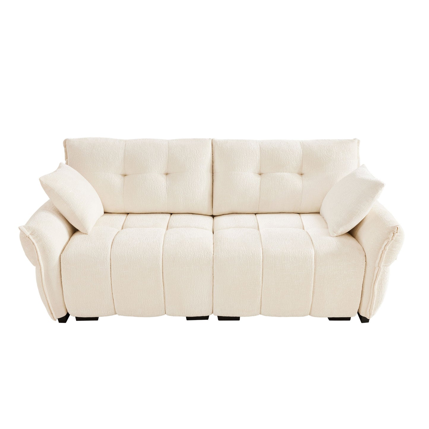Premium Ergonomic 2 Seater Sofa With High Resilience Foam Cushions For Modern Living Spaces - White