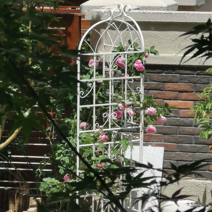 4 Pack Metal Garden Rustproof Trellis For Climbing Plants Outdoor Flower Support - Cream White