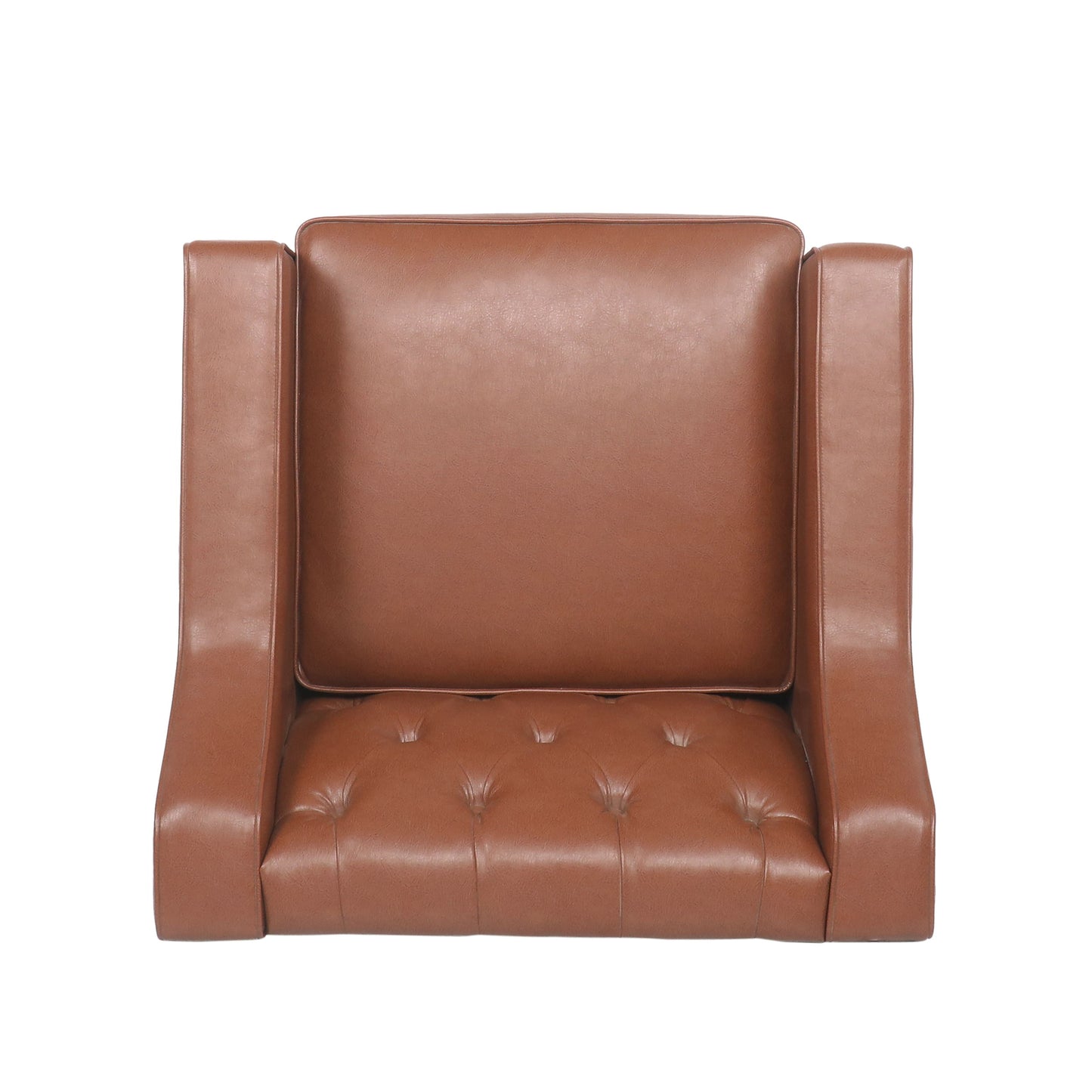 Contemporary Club Chair With Button Tufting And Diamond Stitching - Light Brown