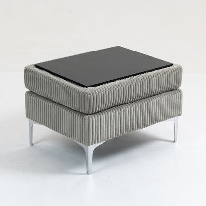 Modular Sectional Sofa Square Ottoman Module, Storage Ottoman Footrest - Gray