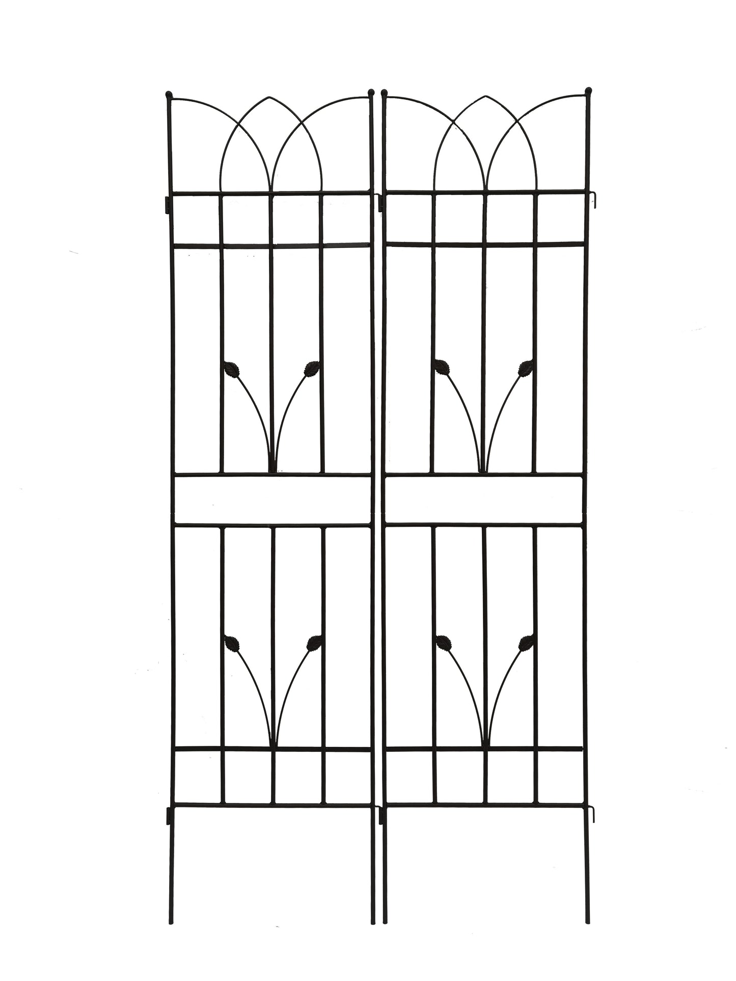 4 Pack Metal Garden Rustproof Trellis For Climbing Plants, Outdoor Flower Support - Black