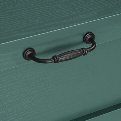 2 Door 2 Drawer Cabinet, American Furniture, Suitable For Bedroom, Living Room, Study - Dark Green