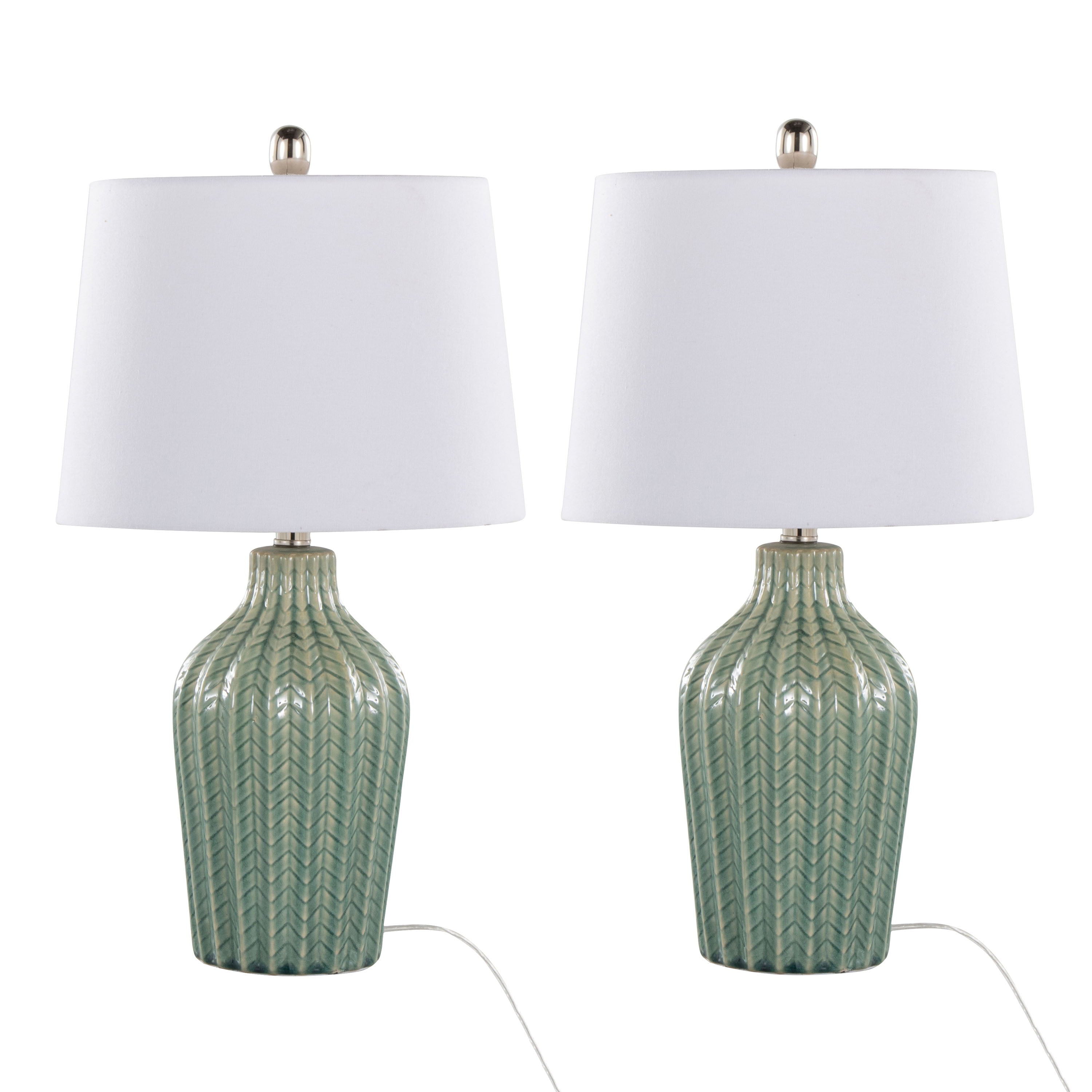 Rockwell - Contemporary Ceramic Table Lamp (Set of 2) - Sage / White