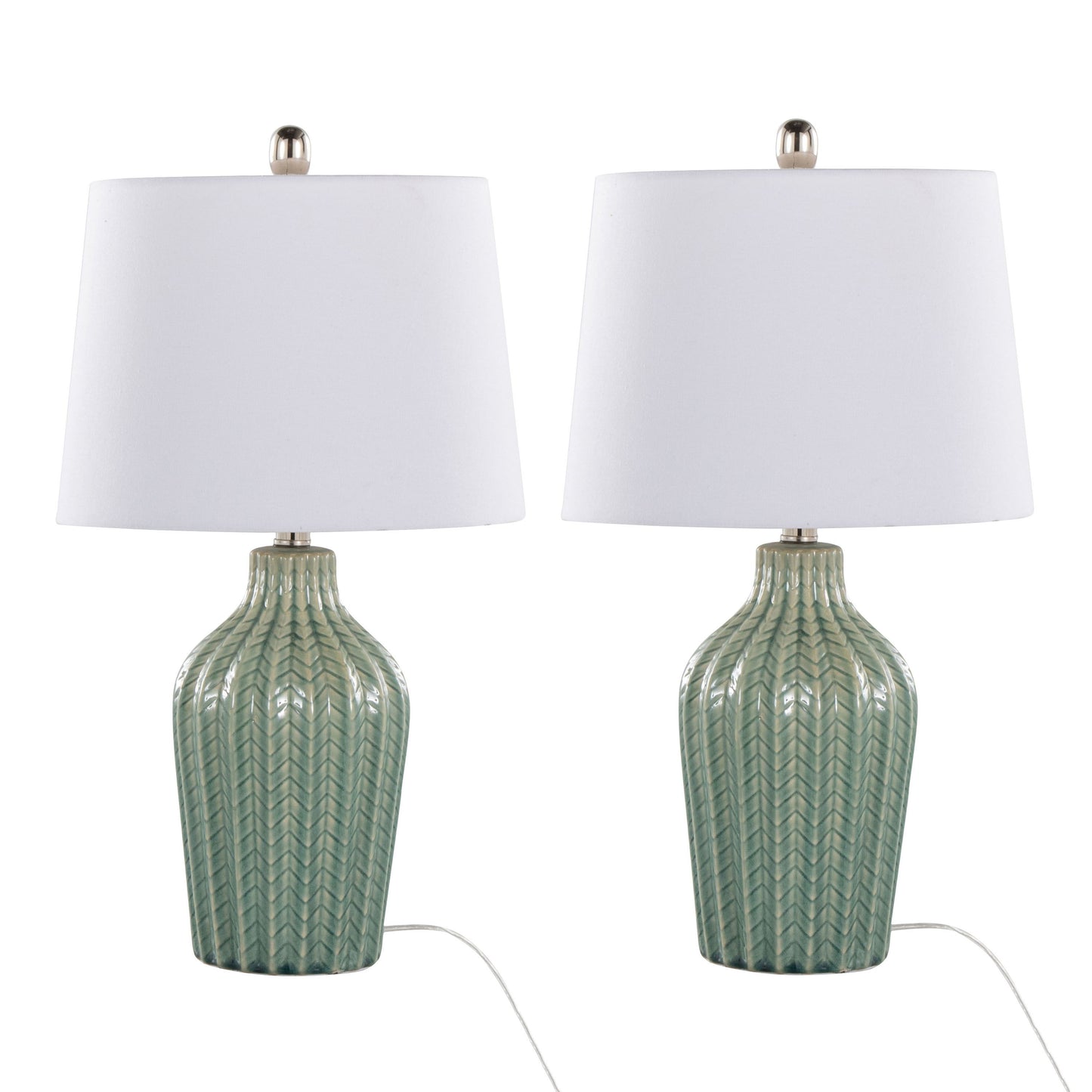 Rockwell - Contemporary Ceramic Table Lamp (Set of 2) - Sage / White