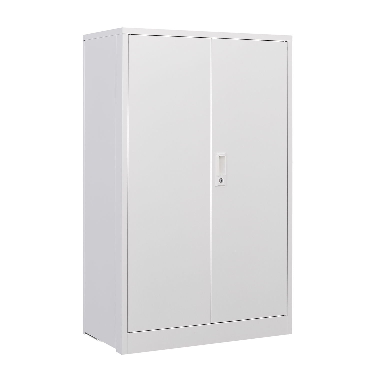 Metal Storage Cabinet With Locking Doors And Adjustable Shelf, Folding Filing Storage Cabinet, Folding Storage Locker Cabinet For Home Office, School, Garage - White