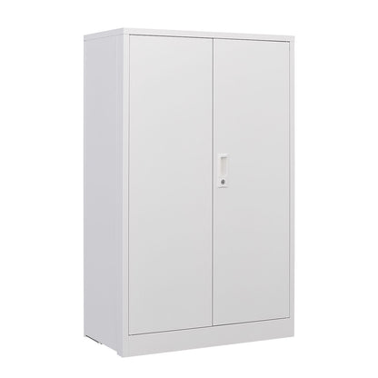 Metal Storage Cabinet With Locking Doors And Adjustable Shelf, Folding Filing Storage Cabinet, Folding Storage Locker Cabinet For Home Office, School, Garage - White