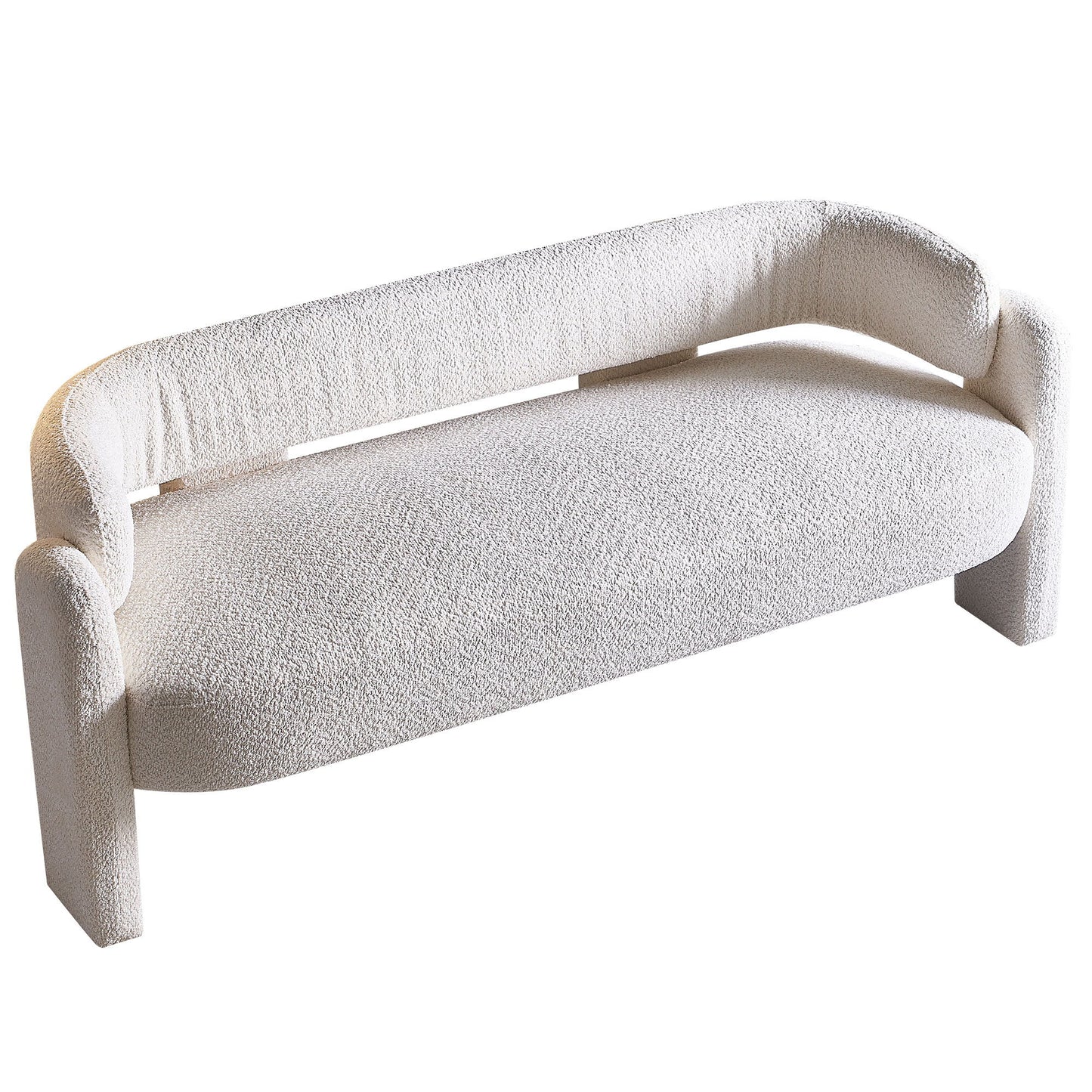 Boucle Upholstery Modern Sofa For Living Room - Beige