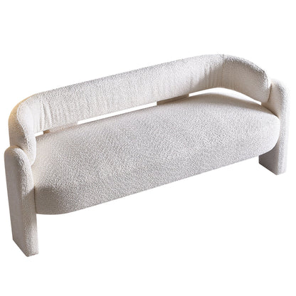 Boucle Upholstery Modern Sofa For Living Room - Beige
