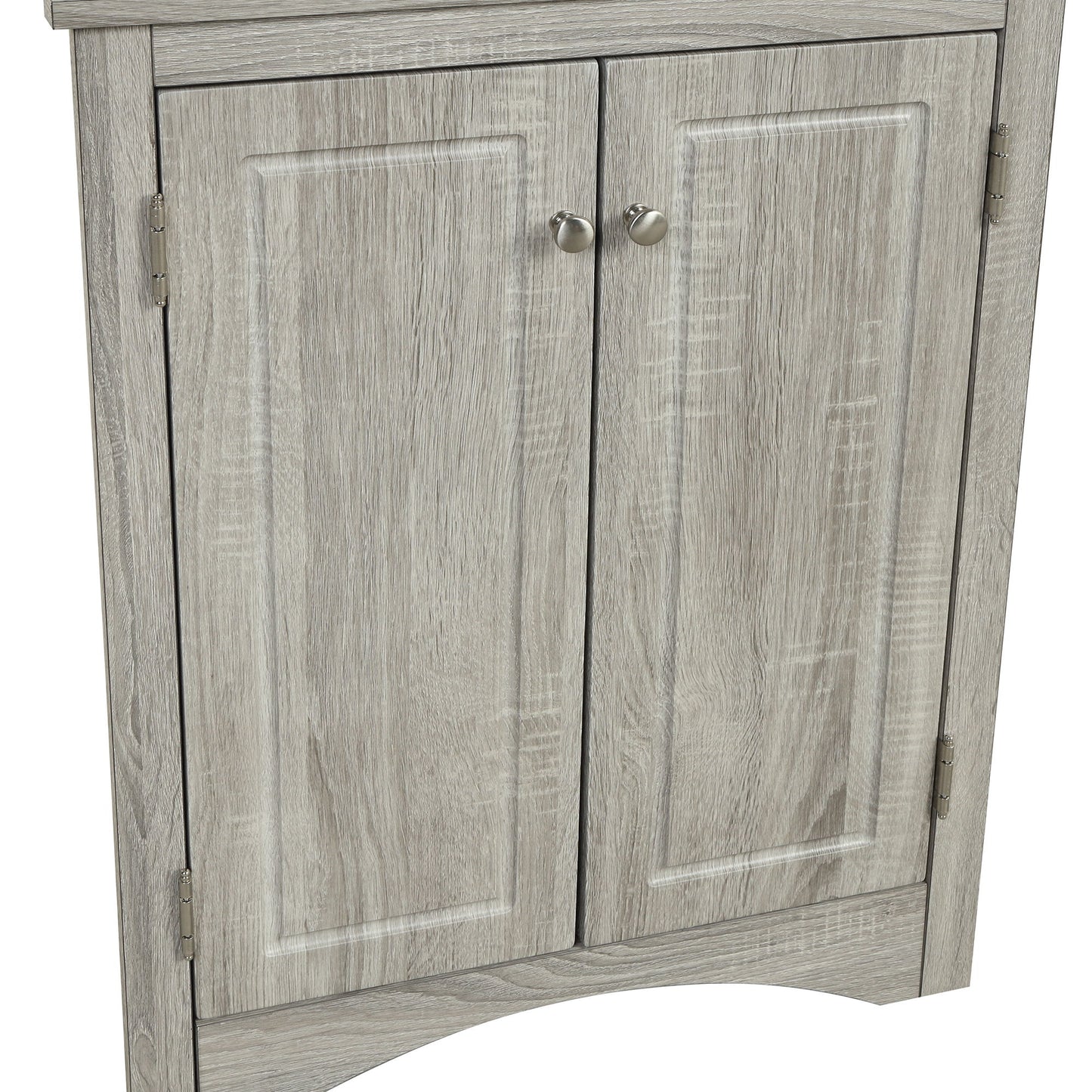 Triangle Bathroom Storage Cabinet With Adjustable Shelves, Freestanding Floor Cabinet For Home Kitchen - Oak