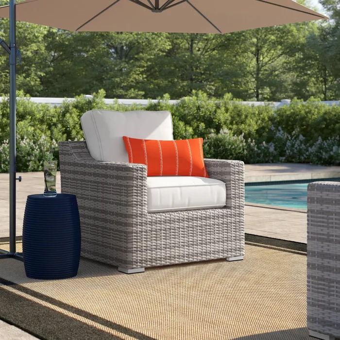 Patio Chair With Cushions Durable Construction - Gray Mix