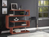 Buck II - Clear Glass, Chrome High Gloss Writing Desk With Shelf - Walnut