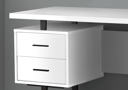 Computer Desk For Home Office, Laptop, Left, Right Set - Up & Storage Drawers - White