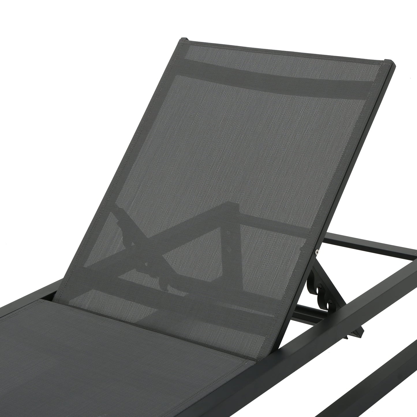 Chaise Lounge With 5 Reclining Positions, Outdoor Patio Lounge Chairs - Black / Gray