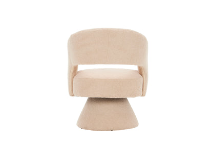 Swivel Accent Chair Armchair, Round Barrel Chair For Living Room Bedroom - Cream