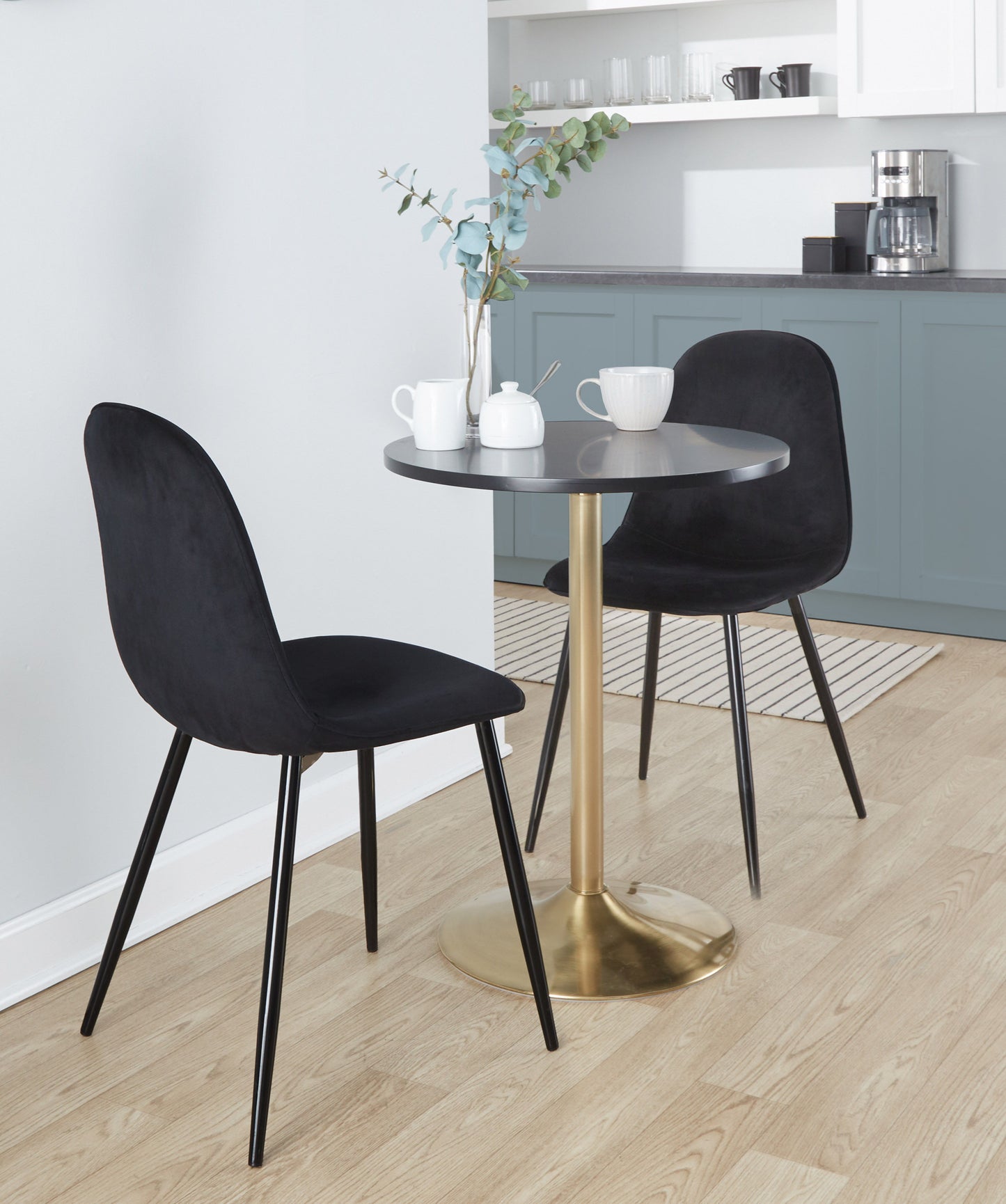 Pebble - Contemporary / Glam Adjustable Dining Or Bar Table - Gold / Black