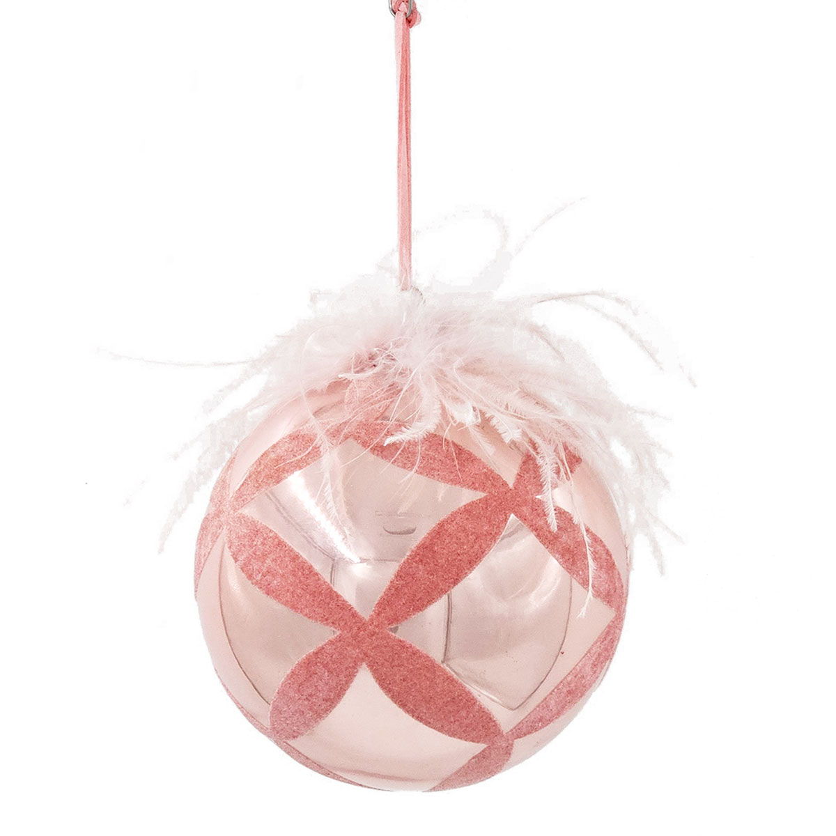 Christmas Ball Ornaments, Glass Decorative Hanging Ball Christmas Tree Ornaments For Holiday Party Decorations (Set of 4) - Pink