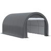 Outsunny - 10' x 16' Carport, Heavy Duty Portable Garage Storage Tent With Large Zippered Door, Anti-Uv Pe Canopy Cover For Car, Truck, Boat, Motorcycle, Bike, Garden Tools, Outdoor Work - Gray