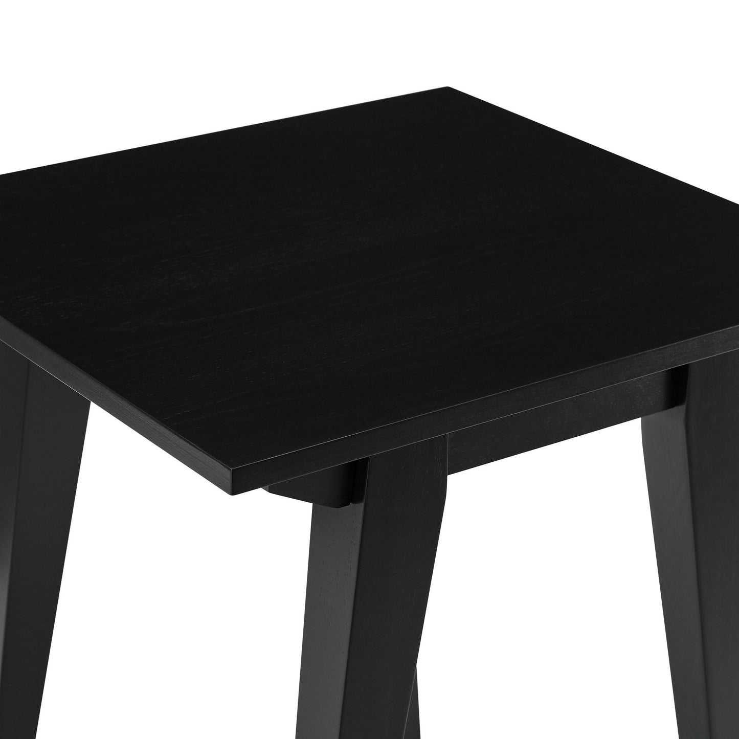 Japandi - Minimal Solid Wood Side Table - Black