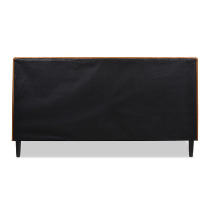 Aspen - King Vertical Tufted Headboard Platform Bed Set - Caramel Tan Brown