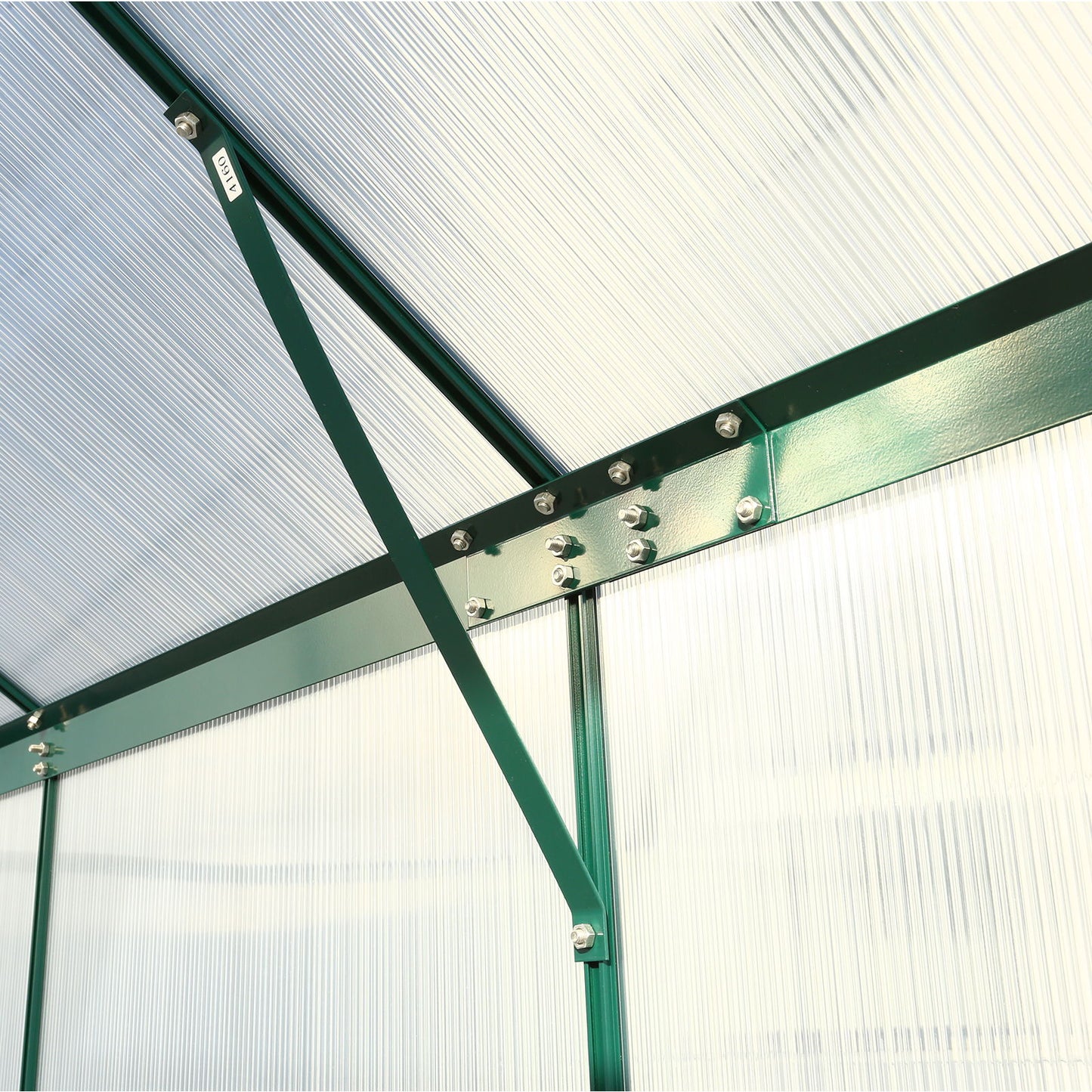 6.3'x8.2'x7' Polycarbonate Greenhouse, Heavy Duty Outdoor Aluminum Walk-In Green House Kit With Rain Gutter, Vent And Door For Backyard Garden - Green