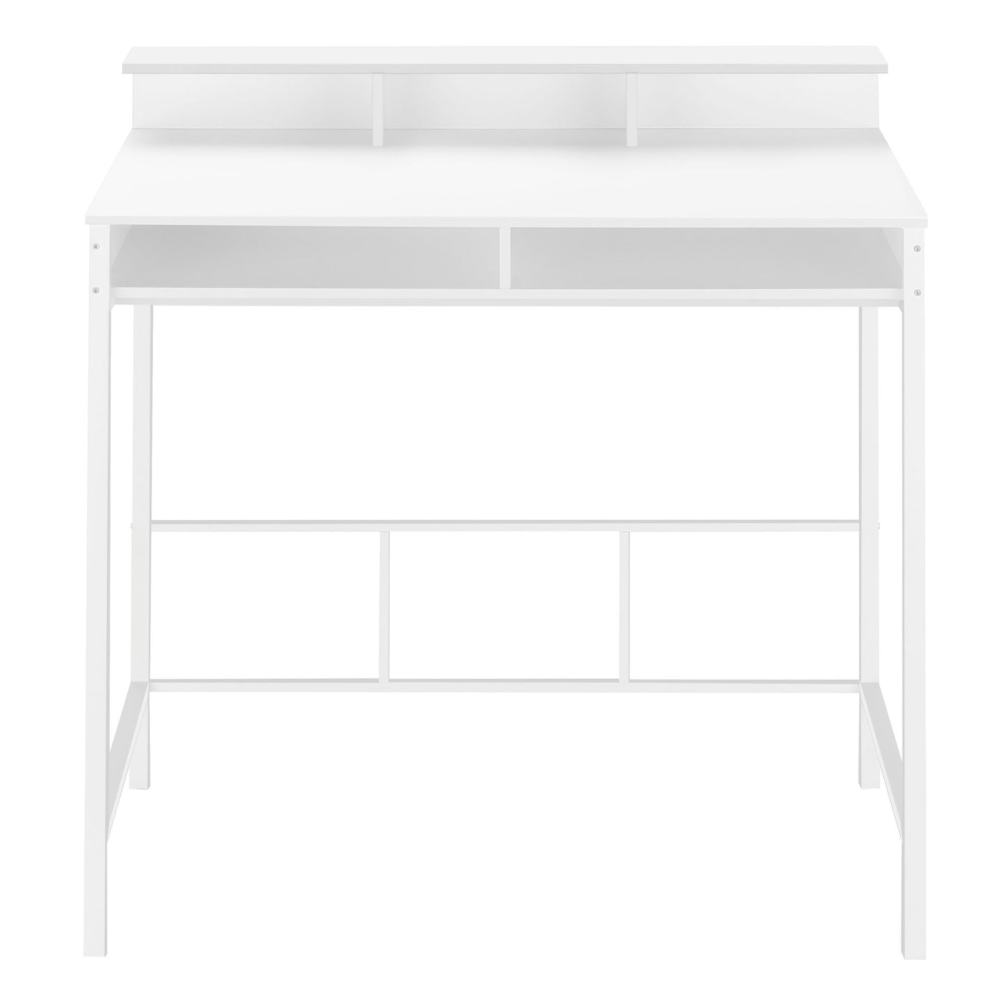 Computer Desk, Home Office, Standing, Storage Shelves, Laptop, Contemporary & Modern - White