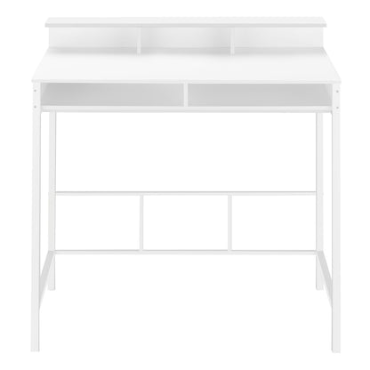 Computer Desk, Home Office, Standing, Storage Shelves, Laptop, Contemporary & Modern - White