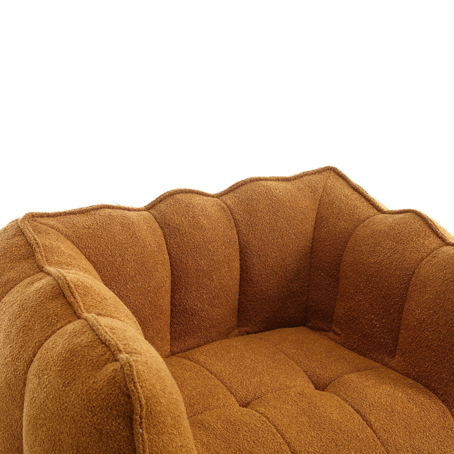 Soft Bean Bag Chair With High Resilient Foam (Chips) - Khaki / Yellow
