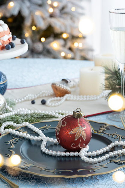 Christmas Ball Ornaments, Glass Decorative Hanging Ball Christmas Tree Ornaments For Holiday Party Decorations (Set of 12) - Red