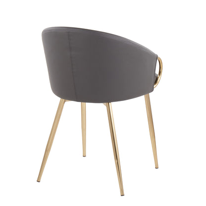 Claire - Contemporary / Glam Chair (Set of 2) - Gold / Gray