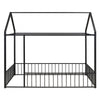 Full Size Bed House Bed Frame With Fence - Black