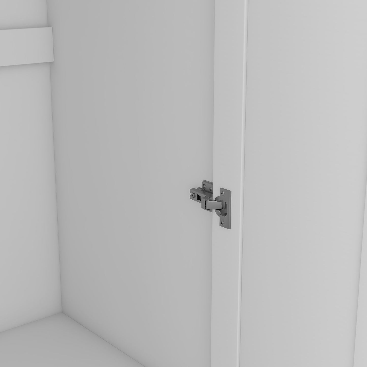 3 Door Shutter Wardrobe With Shelves - White