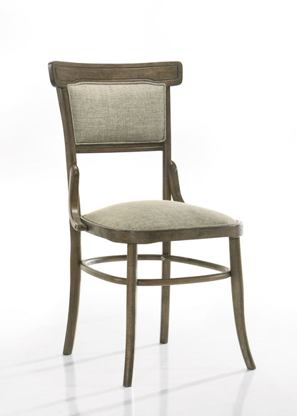 Bistro - 9 Piece Dining Table With Extension Leaf And Off White Fabric Dining Chairs (Set of 9) - Vintage Walnut