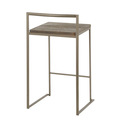 Fuji - Industrial Stackable Counter Stool (Set of 3) - Espresso