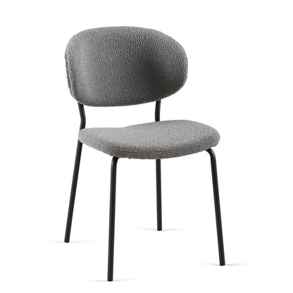 Boucle Dining Chairs, Dining Chairs With Metal Legs For Dining Room, Kitchen, Living Room (Set of 2) - Gray