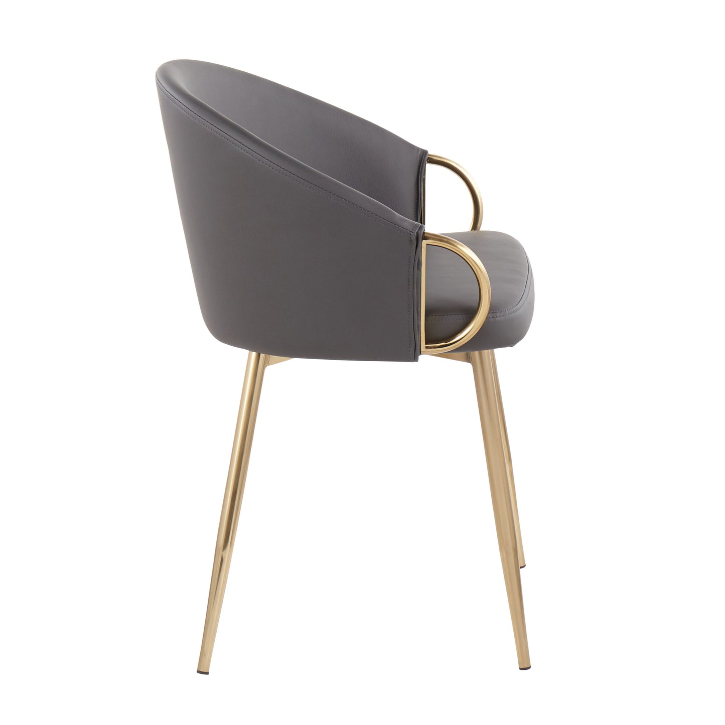 Claire - Contemporary / Glam Chair (Set of 2) - Gold / Gray